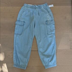 Gap Kids Easy Cargo Parachute 100% cotton light blue pants- Size Large (10) NWT